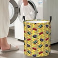 thumbnail image 6 of KLL 90s Audio Tape Waterproof Foldable Laundry Hamper Bucket with Handles for Storage Bin,Kids Room,Home Organizer (Small ), 6 of 7