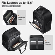 TIAWOLT Multi-functional 16-Inch Underseat Carry on Luggage With Wheels Softside Lightweight Compact Travel Business Suitcase bag for Pilots and Crew,Black