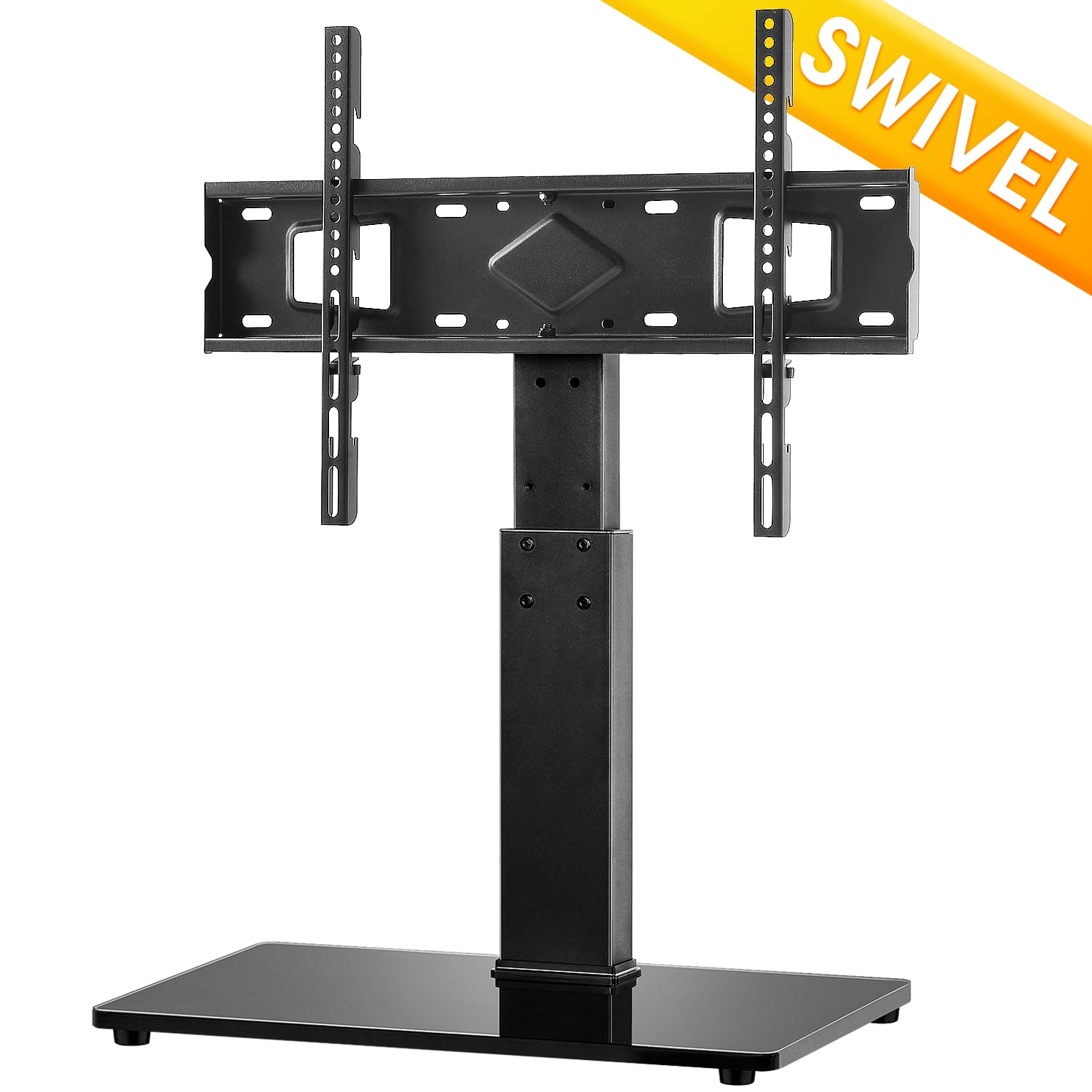 Universal Tabletop TV Stand Base for 40"to 80" TVs Black Glass Base