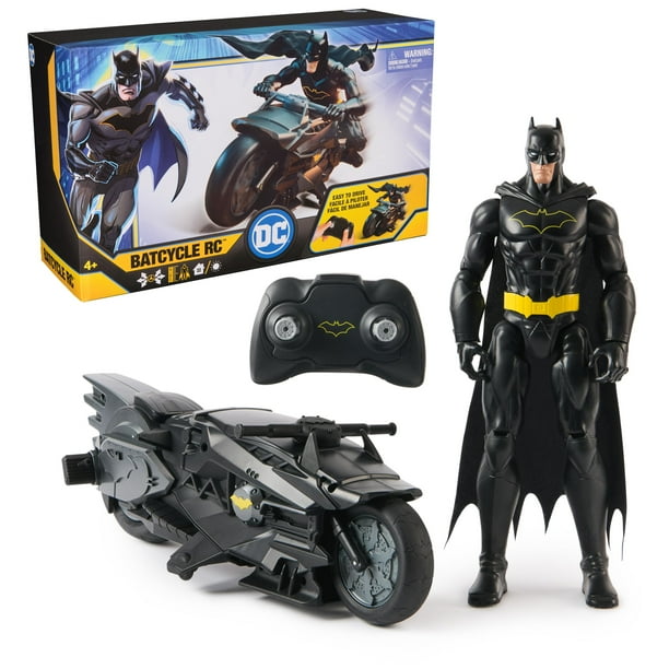 Batcycle DC Comics Batman con mando a distancia y Batman de 12 pulgadas