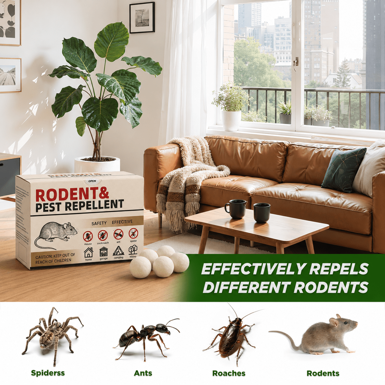 MouseRodentRepellent, 36 Balls Peppermint Oil Mouse Traps for Rat Mice, Ant, Roach, Spider, Squirrel, Nature Mouse Deterrent for Indoor Outdoor Use, for Garden, Home