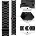 thumbnail image 3 of No Gap Galaxy Watch 4/6 Band Classic 47/43/42/46/40/44mm, Gapless Samsung Galaxy Watch 5 Bands Pro 45mm 40mm 44mm, Solid Metal Stainless Steel Replacement Business Strap Bands Men Women, Black, 3 of 8
