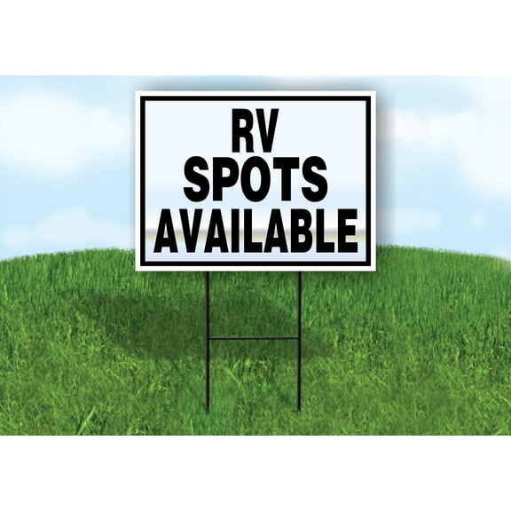 Double Sided Sign RV SPOTS AVAILABLE BLUE BROWN Yard Sign ROAD SIGN with Stand