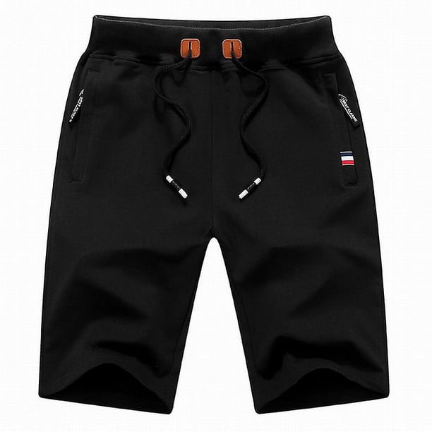 Pantalones cortos de verano para hombre, Bermudas informales de algodón 2022, pantalones cortos negros para hombre, ropa de marca clásica para hombre, pantalones cortos de playa, MaleBlackAsian M