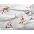 thumbnail image 2 of Soimoi Cotton Voile Fabric Dot,Leaves & Periwinkle Floral Printed Fabric 1 Yard 42 Inch Wide, 2 of 3
