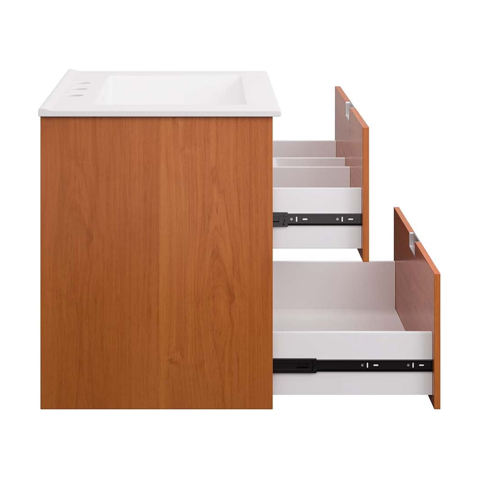 Modway Scenic 24" Wall-Mount Bathroom Vanity in Cherry White
