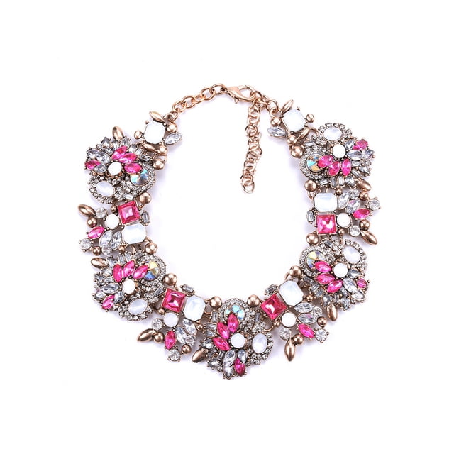 Qarigey Collar de aleación para mujer, reemplazo portátil, colgante decorativo, elegante, colorido, a la moda, colgante para citas, regalo de Ropa, zapatos y accesorios Miscelánea Rosa roja Qarigey AP014648-08