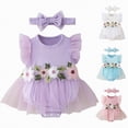 thumbnail image 4 of NOLDARES Little Girls A-Line Dress Cute Pattern Sleeveless Casual Toddler Girl Dresses for Party 1-8 Years(Purple,6-9 Months), 4 of 9