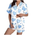 thumbnail image 2 of Censtreet Pajamas Set for Women Short Sleeve Sleepwear Summer Pocket Pjs Soft 2 Piece Lounge Sets S-XXL, 2 of 9