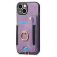 thumbnail image 2 of for iPhone 14 Plus Phone Case Wallet with Card Holder,PU Leather Flip Folio Case,RFID Blocking Ring Holder Kickstand Wrist Strap Magnetic Protective Women Men Cover,Purple,For iPhone 14 Plus, 2 of 11
