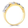 thumbnail image 2 of Wellingsale Men's Solid 14k Two 2 Tone White and Yellow Gold Polished CZ Cubic Zirconia "Lucky Horseshoe" Wedding Band - Size 13, 2 of 5