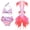 Hot Pink, variant on Girls Swim Suits Fish Scale Print Halter Lace Up Bikini Tail 3 Piece Set Athletic Swimwear Purple 4-6 Years