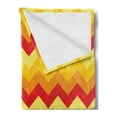 thumbnail image 2 of Yellow Chevron Soft Flannel Fleece Throw Blanket, Arrows Geometric Design in Vibrant Warm Colors Waves Classical, Cozy Plush for Indoor and Outdoor Use, 60" x 80", Red Apricot Marigold, by Ambesonne, 2 of 5