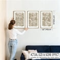 thumbnail image 6 of TOARTi Beige Floral Canvas Wall Art Neutral Wildflower Framed Prints Vintage Botanical Artwork Set of 3 for Living Room Bedroom Office 16x24 Inch, 6 of 11