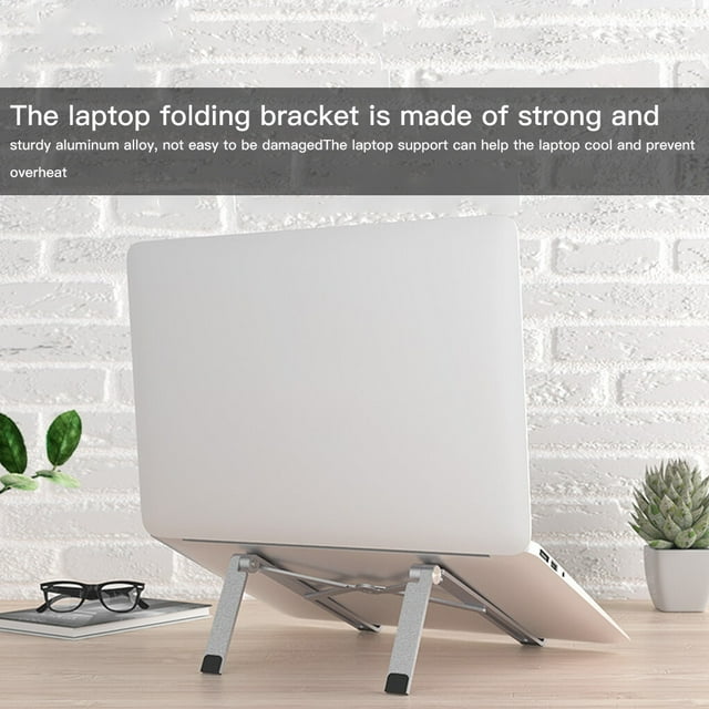 Langgg Laptop Holder Stand Home Office Folding Adjustable Bracket Notebook Computer Folding Adjustable Stand, Silver