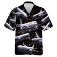 thumbnail image 4 of Camisas gráficas de aviones con estampado completo para hombres, camisa hawaiana de playa informal a la moda con diseño de avión, blusa de solapa de manga corta para hombres de la Fuerza Aérea, 4 of 5