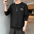 thumbnail image 3 of Sudadera unisex de cuello redondo para parejas, camiseta fina de manga larga para negocios para hombres y mujeres, ropa de calle informal para otoño/invierno, 3 of 5