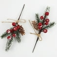 thumbnail image 3 of TIELUTT Arrangement d'Aiguilles avec Fruits Rouges et Flocons de Neige – Fleurs de la Saint-Valentin Arrangements Floraux d'Hiver Guirlande de Fleurs pour Mariages Œillets Fleurs en Vrac, 3 of 7