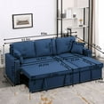 thumbnail image 3 of Alexent 3-Seater Reversible Sofa with Pull-Out Couch, Sleeper Sofa with Storage Recliner, Small Sectional Sofa for Living Room, Bedroom, Apartment, Navy Blue, 3 of 7