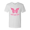 thumbnail image 2 of Wild Bobby, Butterfly Pink Ribbon Faith Hope Love, Breast Cancer Awareness, Men Premium Tri Blend Tee, Heather White, X-Large, 2 of 5