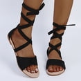 thumbnail image 1 of Chanclas de verano para mujer, sandalias de vendaje de color, zapatos de playa planos informales para mujer Wmkox8yii nm10778, 1 of 7