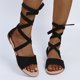 thumbnail image 1 of Chanclas de verano para mujer, sandalias de vendaje de color, zapatos de playa planos informales para mujer Wmkox8yii nm10776, 1 of 7