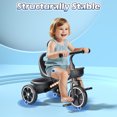 thumbnail image 4 of JoyStone Toddler Tricycle for Ages 1-4 Years, Kids Trike Toddler Bike with Cool Lights, Adjustable Seat & Basket, Black, 4 of 10