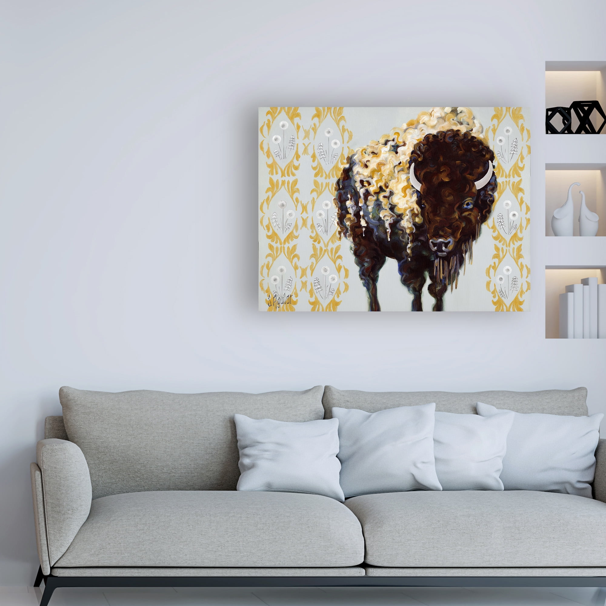 Trademark Fine Art 'Buff Diamond Pattern' Canvas Art by Stephanie Aguila