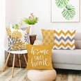 thumbnail image 3 of Yellow Geometric Pillow Covers 18x18 Set of 4,Decorative Couch Throw Pillow Cover for Sofa Bedroom,Linen Farmhouse Cushion Case Outdoor Home Decoration(Yellow), 3 of 6