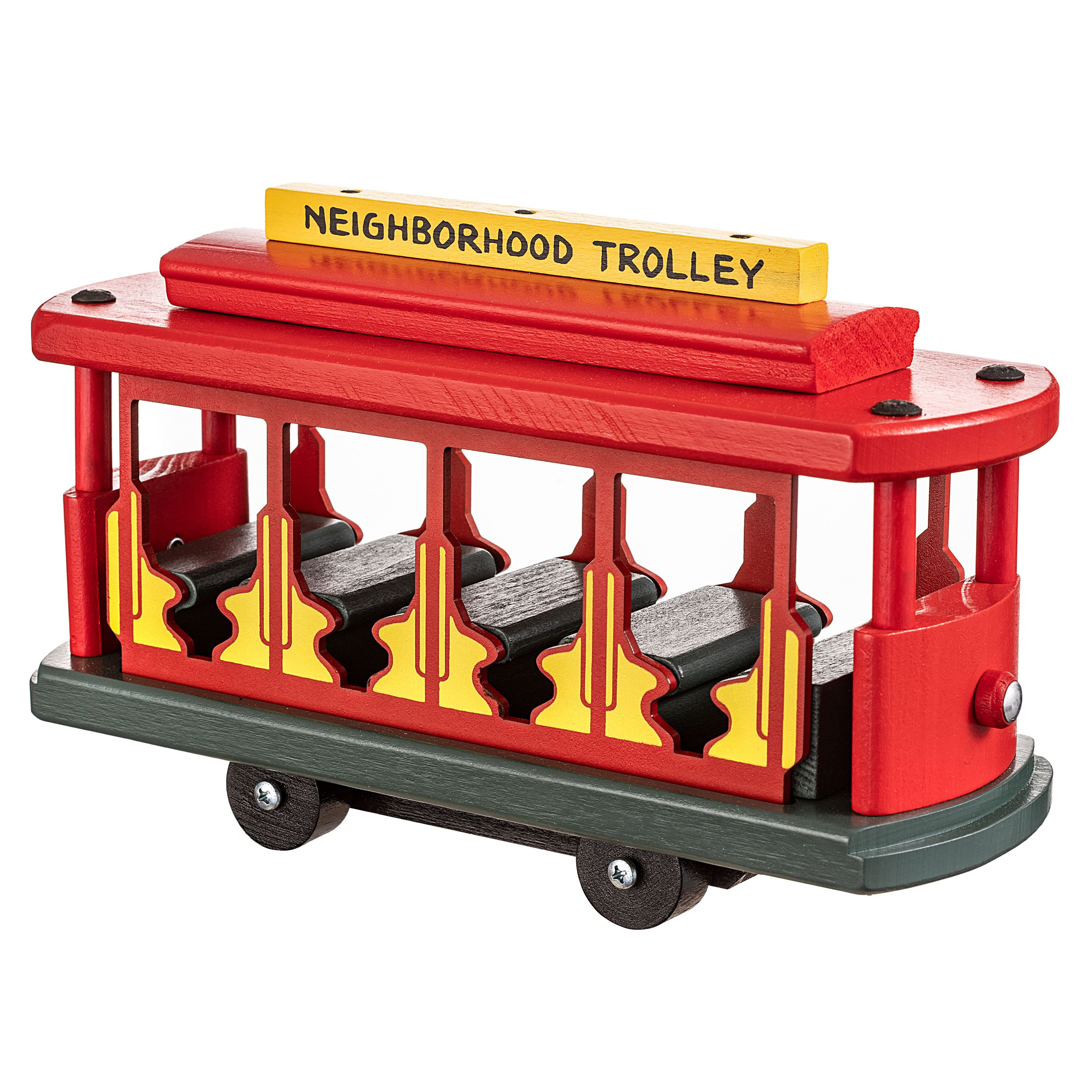 Holgate Toys Mister Rogers’ Neighborhood Red Trolley Set, 5 Pieces ...