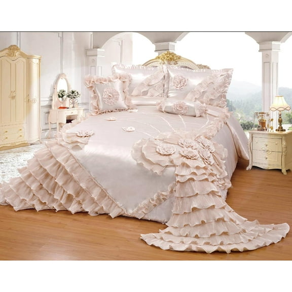 OctoRose Royalty Oversize Wedding Birthday Bedding Bedspread Comforter Set King Cal King size