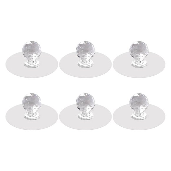 KAKOWELY 6pcs Punch-free Closet Handles Self-adhesive Door Handles for Home (White),1.97"X1.97"X0.91"