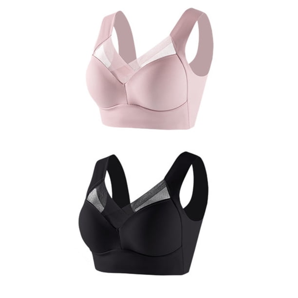 Conjunto de 2 sujetadores sin tirantes de encaje para mujer - Dobladillo lateral fino, ajustable, nailon/spandex, todas las estaciones