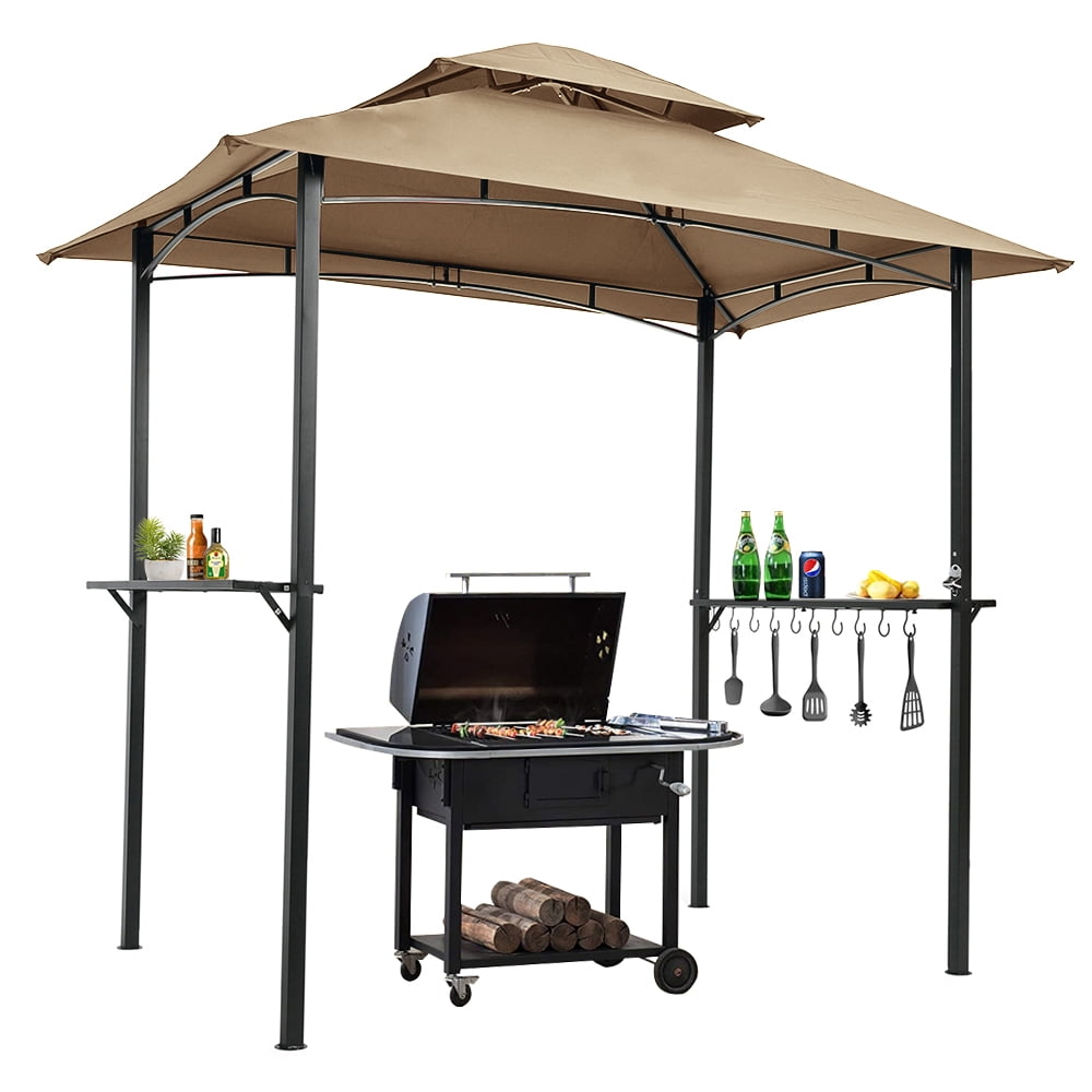 Backyard Grill Canopy, 8x5FT Outdoor Patio Grill Canopy Gazebo, 2Tier