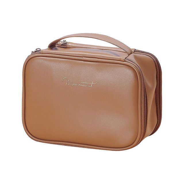 trousse De Toilette En Cuir Pu Pour Femmes - Marron, Grand Sac Cosmtiques Pour Hommes, Trousse Cosmtiques, Organisateur De Voyage Pour Hommes Et