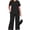 B1-Black, variant on Women's Plus Size 2 Piece Outfits Casual Matching Sets Short Sleeve Pleated Top and Wide Leg Pants Lounge Set with Pockets, XL-5XL