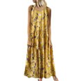 thumbnail image 1 of outfmvch Robe Grande Taille pour Femmes Grande Taille Bohème Col Rond Imprimé floral vintage Sans Manches Longue Robe maxi Robes pour Femmes Robes d'Automne, 1 of 7