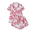 thumbnail image 5 of Fengactive 2PC Cute Printed Pajamas Sets for Women Button Up Short Sleeve Nightwear Lounge Sleepwear, 5 of 8