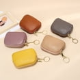 thumbnail image 4 of Monedero pequeño de cuero con cremallera para mujer, capa superior de piel de vaca, llavero de almacenamiento sencillo, monedero pequeño, 4 of 5
