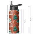 thumbnail image 4 of Christmas 18 oz Insulated Stainless Steel Water Bottle with Straw & Cleaning Brush , Leakproof, BPA-Free, 304 Stainless Steel, Wide Mouth, Travel Mug for Car, Gym, Office, 4 of 5