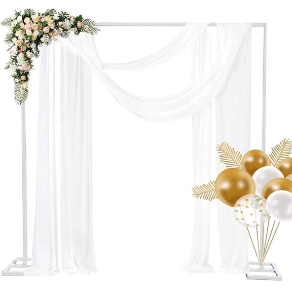 EastVita 8FTx8FT Wedding Arch Backdrop Stand Square Metal Rectangular Arch Frame Balloon Arch Stand for Wedding Birthday Party Baby Shower Bridal Shower Photography Decoration