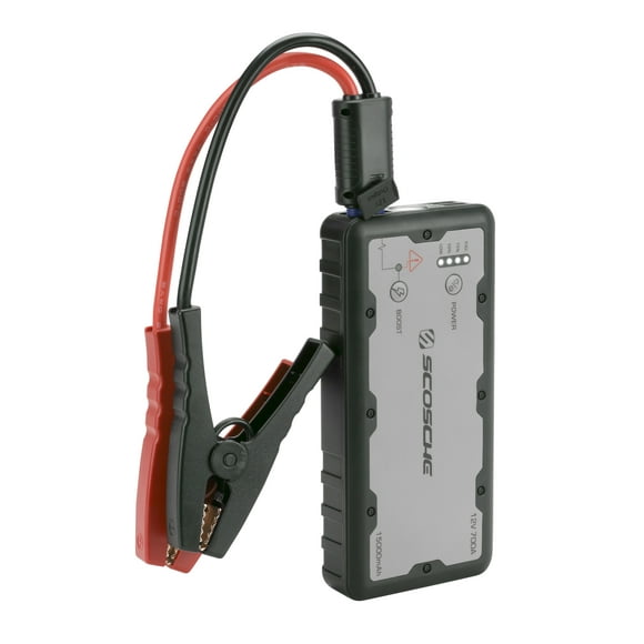 Scosche Industries Battery Portable Jump Starter PBJ700-1 PowerUp; Use To Power-Up Dead Batteries On Car/Trucks/Boats/ATV/UTV; 700 Peak Amp; With 2.1 Amp USB Outlet/1.1 Amp USB Outlet