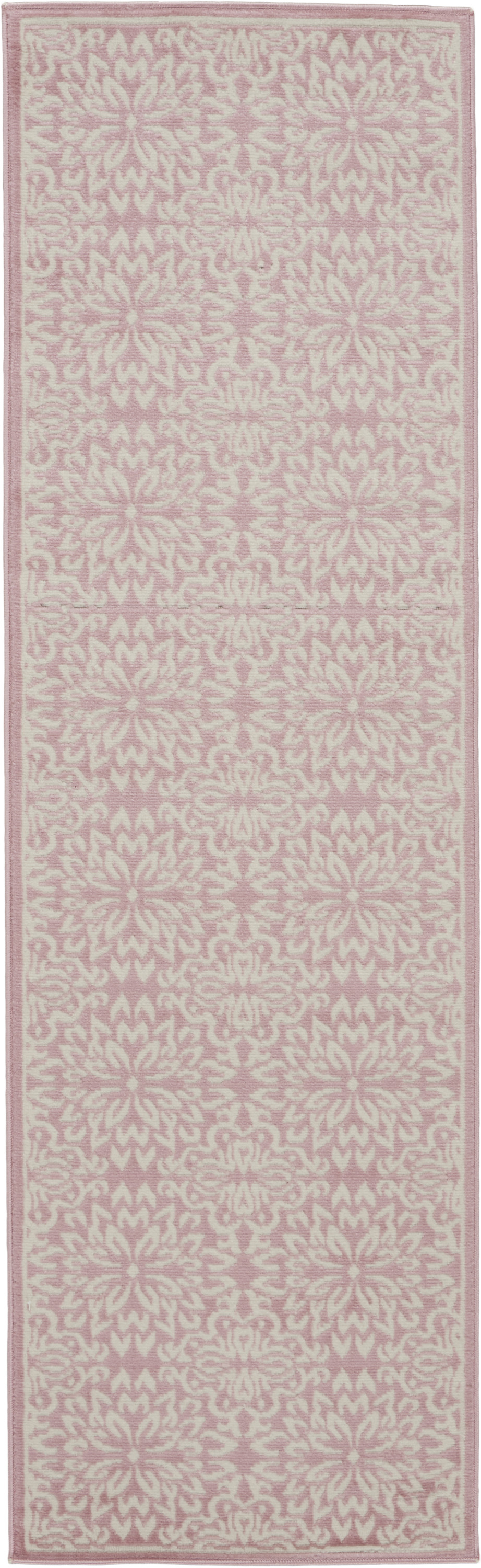 Nourison Bliss Modern Floral Ivory/Pink 2'3" x 7'3" Area Rug, (2' x 7')