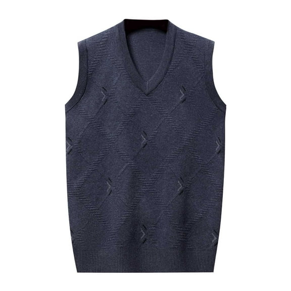 JIKNTTR Men's Sleeveless Sweater Vest V-Neck Casual Cable Knit Vest Fashion Tops Regular Fit Knit Vest