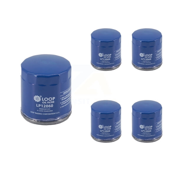 LOOP Engine Oil Filter (5 Pack) for Car Chevrolet GMC Equinox Buick Terrain Cruze Malibu Colorado Ford Escape Canyon Encore Spark Trailblazer GX Trax Corvette Impala Cadillac Acadia Volt KLO-100297