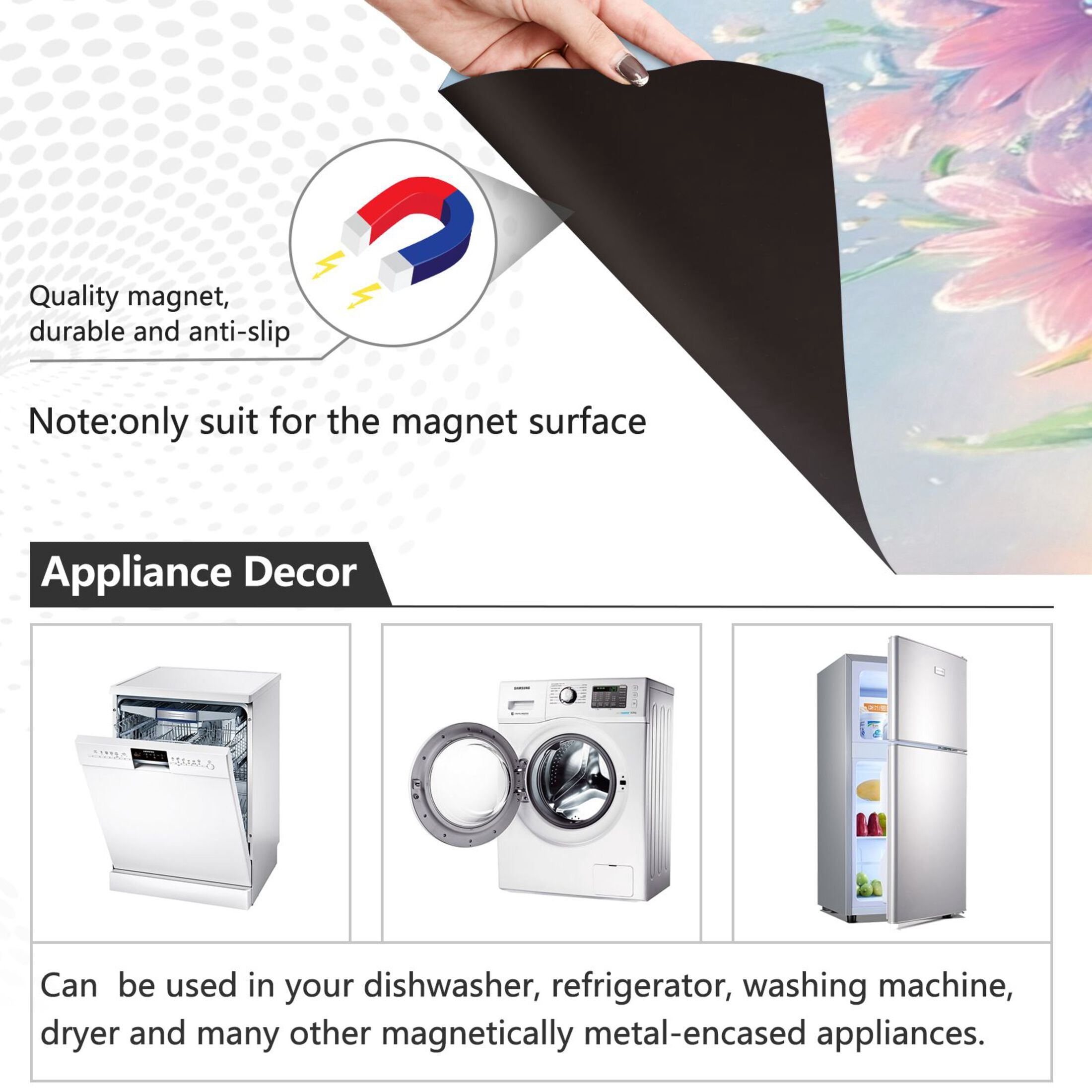 Dishwasher Magnetic Sticker 23x26 Inch Refrigerator Magnetic Sticker Washing Machine Magnetic Sticker Kitchen Panel Magnetic Sticker Home Decor Little Blue Monster