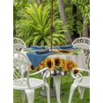 thumbnail image 3 of Outdoor Tablecloth with Umbrella Hole for Patio/Picnic/Party/Camping, Summer Sunflowers Waterproof Table Cloth Round Cover Washable, Country Botanical Blossom Flowers (Dia 60"), 3 of 8