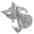 thumbnail image 1 of Rhodium Brass Ring with Top Grade Crystal, Clear - Size 5, 1 of 1
