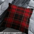 thumbnail image 2 of jejeloiu Minimalism Stripes Plaid Fabric by the Yard 2 Yards,Modern Geometric Aesthetic Room Decor Fabric by the Yard,Red Black Geometric Fabric for Sewing For Children,Microfiber Bedroom Decor, 2 of 6