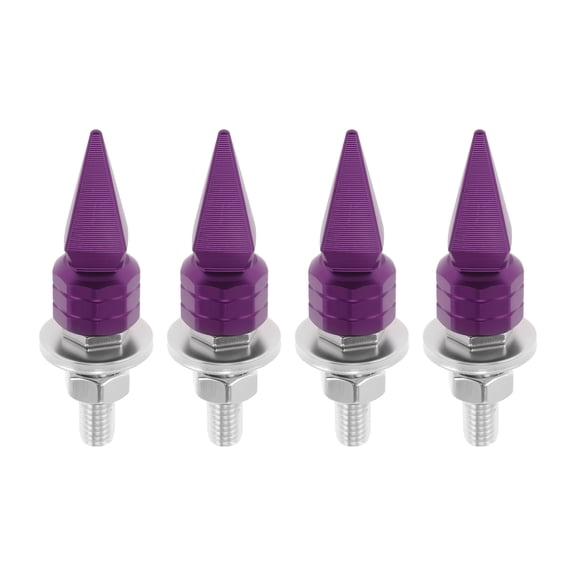 Unique Bargains Universal Motorcycle M6 License Plate Screws Cover 5.4cm Anti Theft License Plate Screw Frame Bolt Kit Aluminum Alloy Purple 4 Pcs